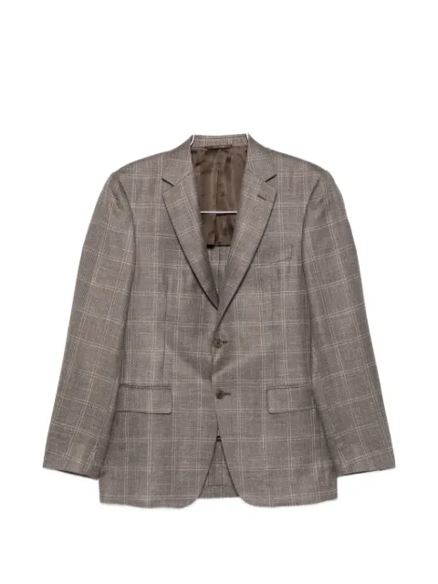 Canali check-pattern single-breasted blazer