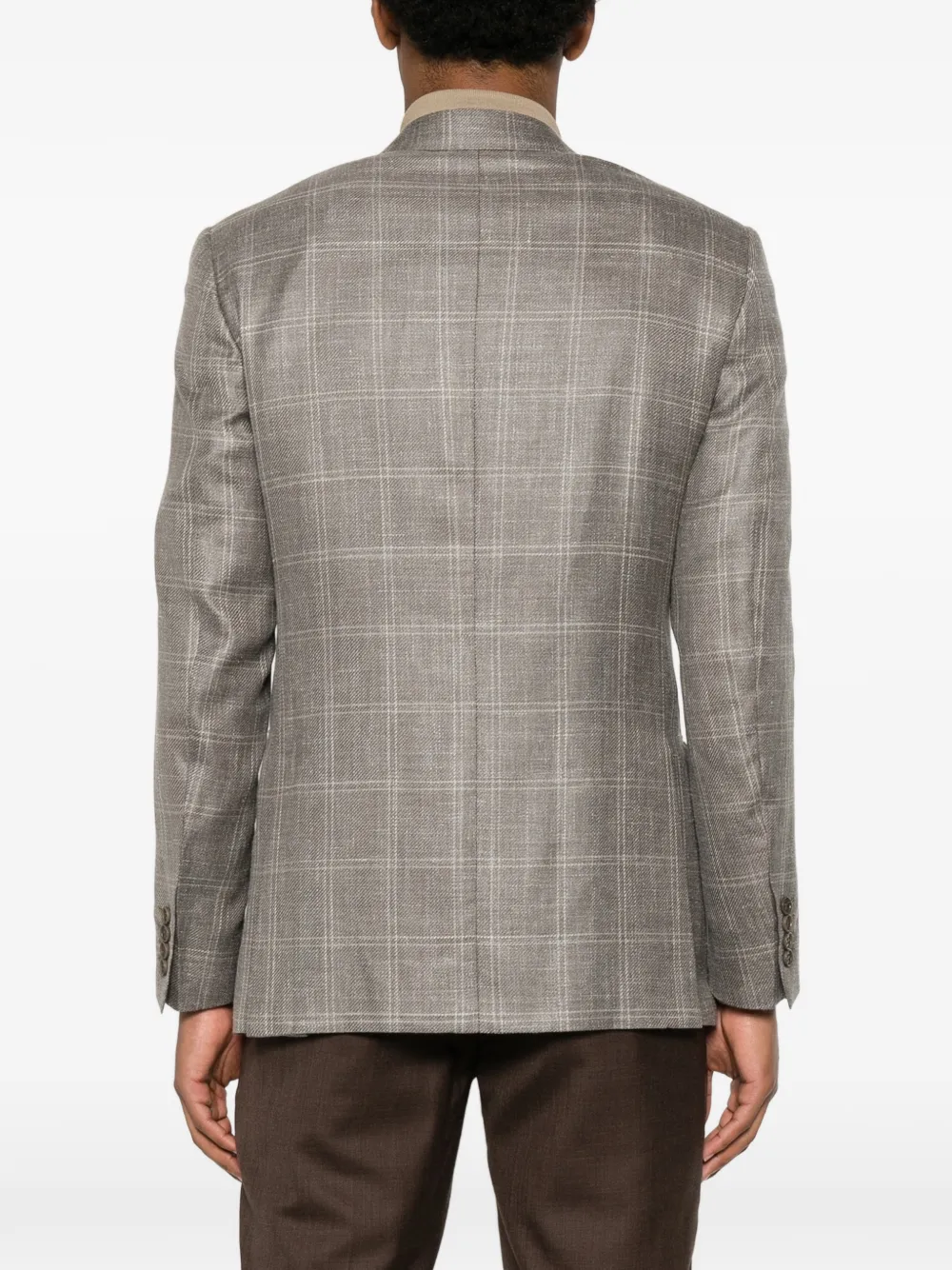 Canali Geruite blazer met enkele rij knopen Grijs