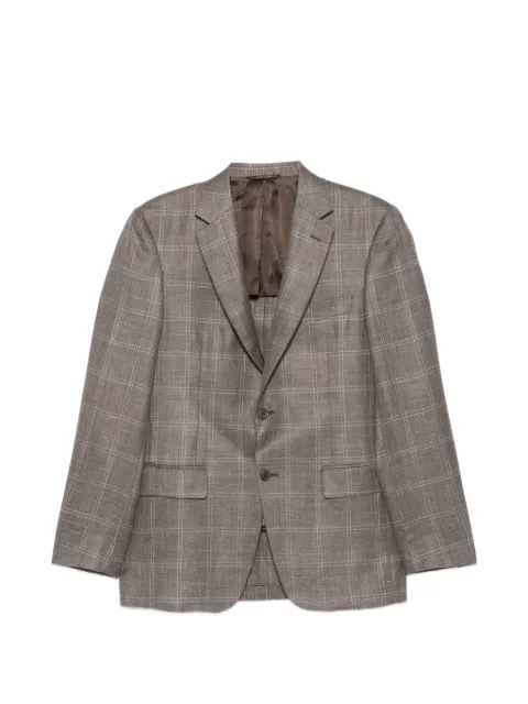 Canali check-pattern single-breasted blazer