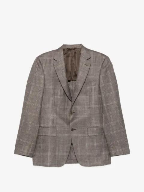 Canali check-pattern single-breasted blazer