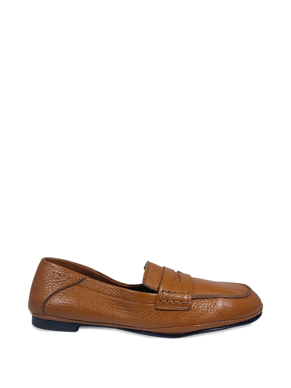 Alexander Hotto grainy-leather penny loafers - Marrone