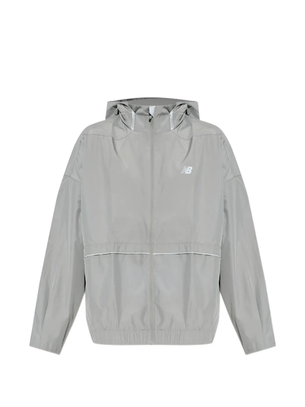 New Balance logo-print hooded jacket - Grau