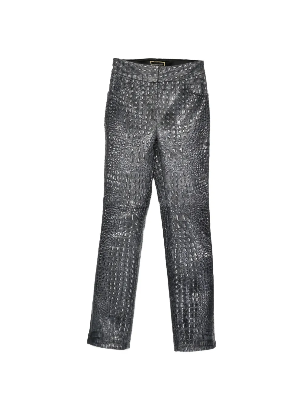 MITILIANE COUTURE croc-embossed leather trousers - Grau
