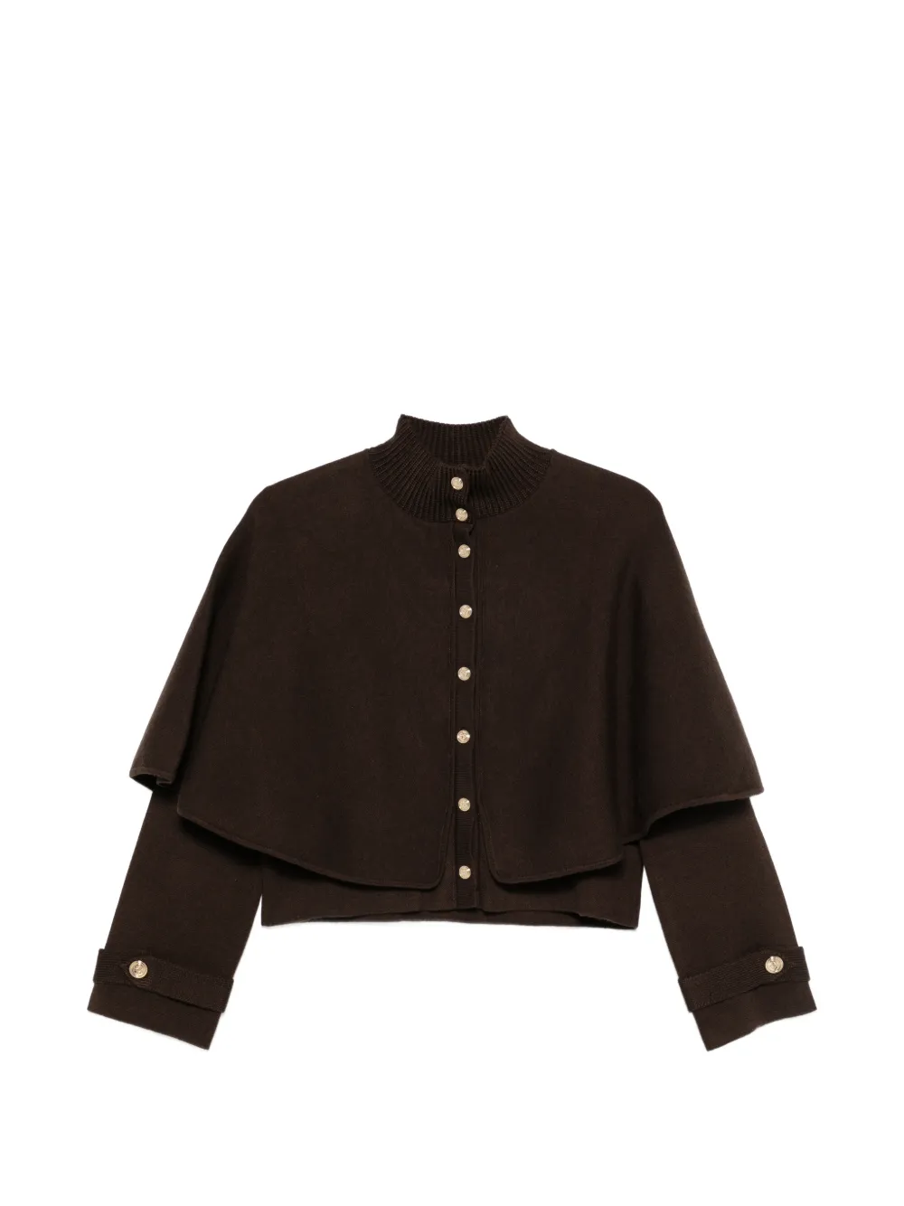 Maje Cardigan con mantella - Marrone