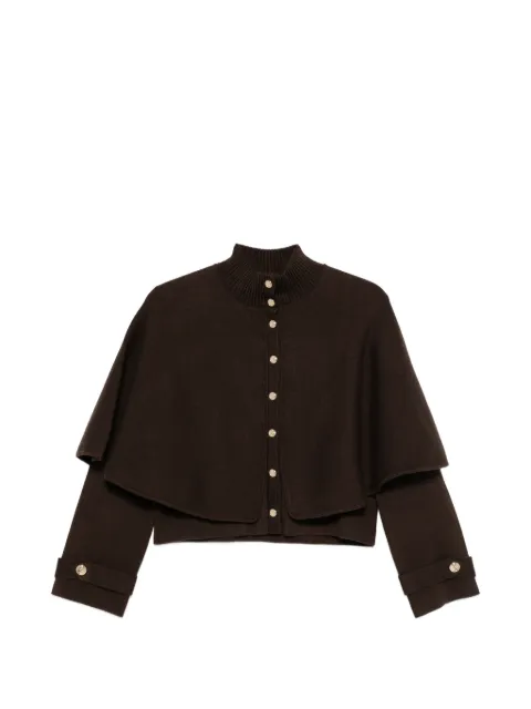 Maje cape-overlay button-up cardigan