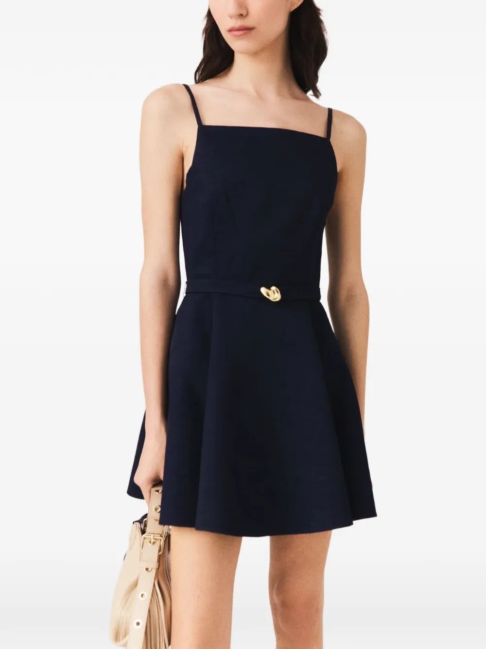Maje Mini-jurk met vierkante hals Blauw