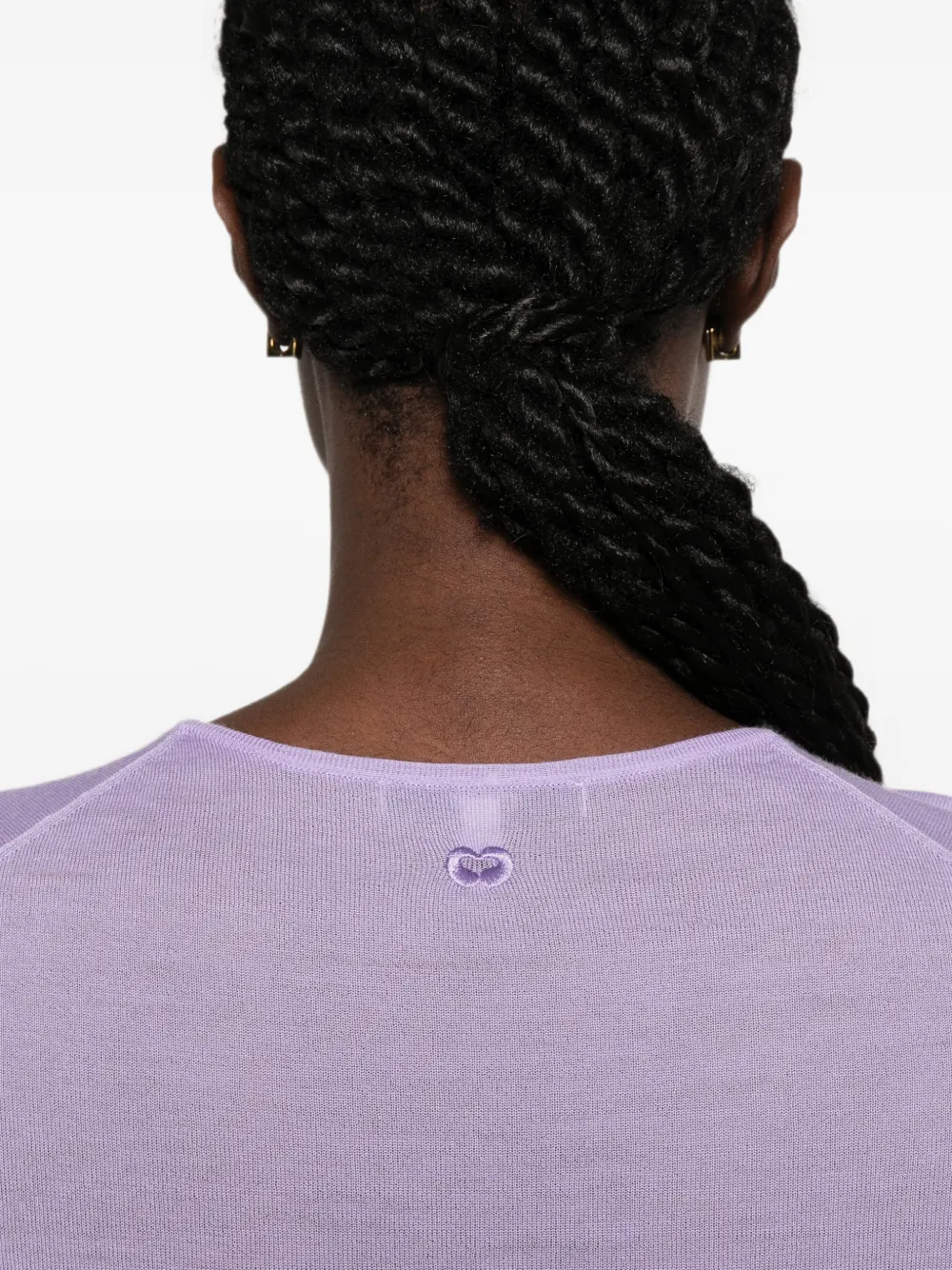 Maje second-skin round neck sweater Paars