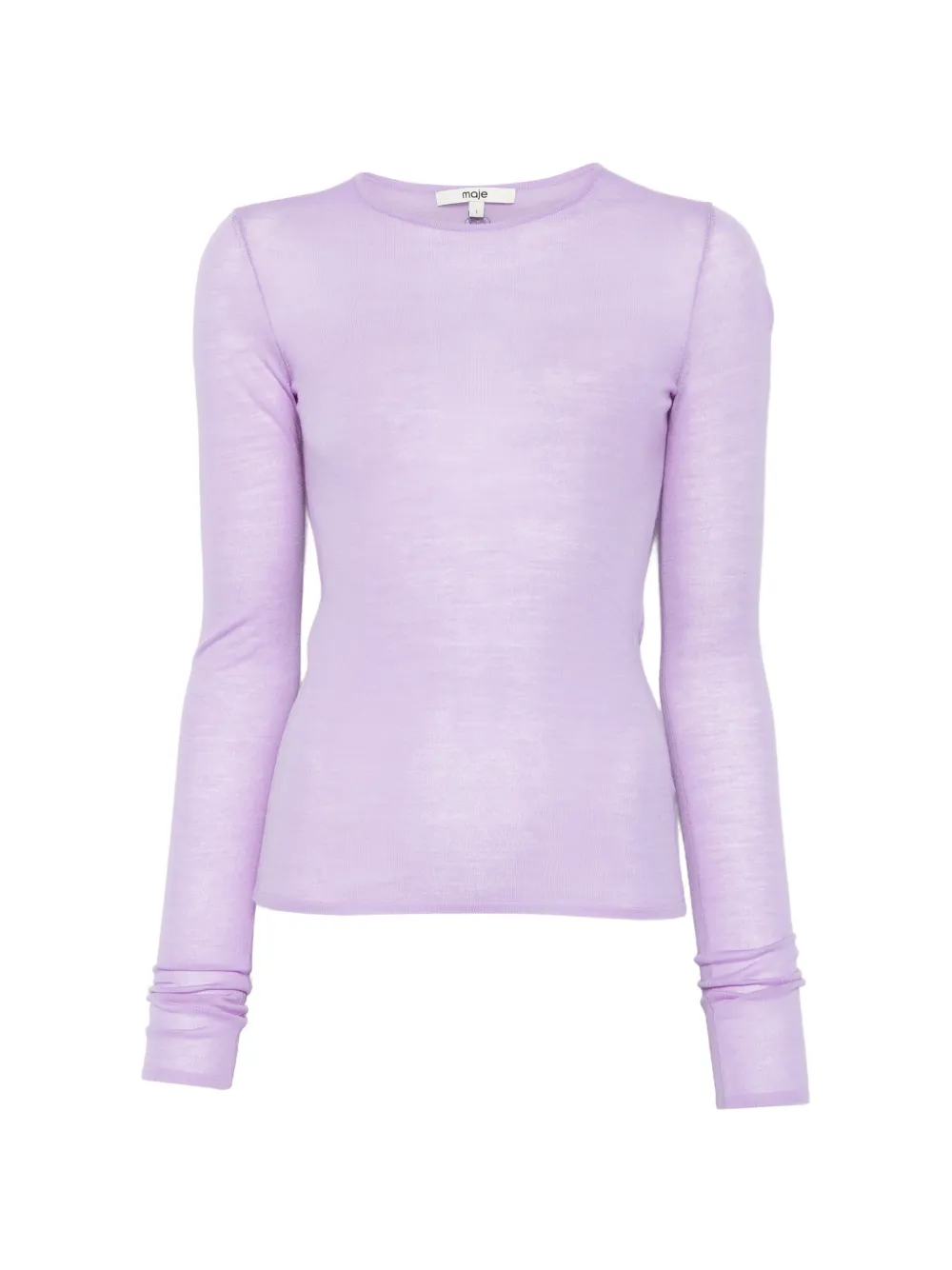 Maje embroidered long-sleeve top - Violett