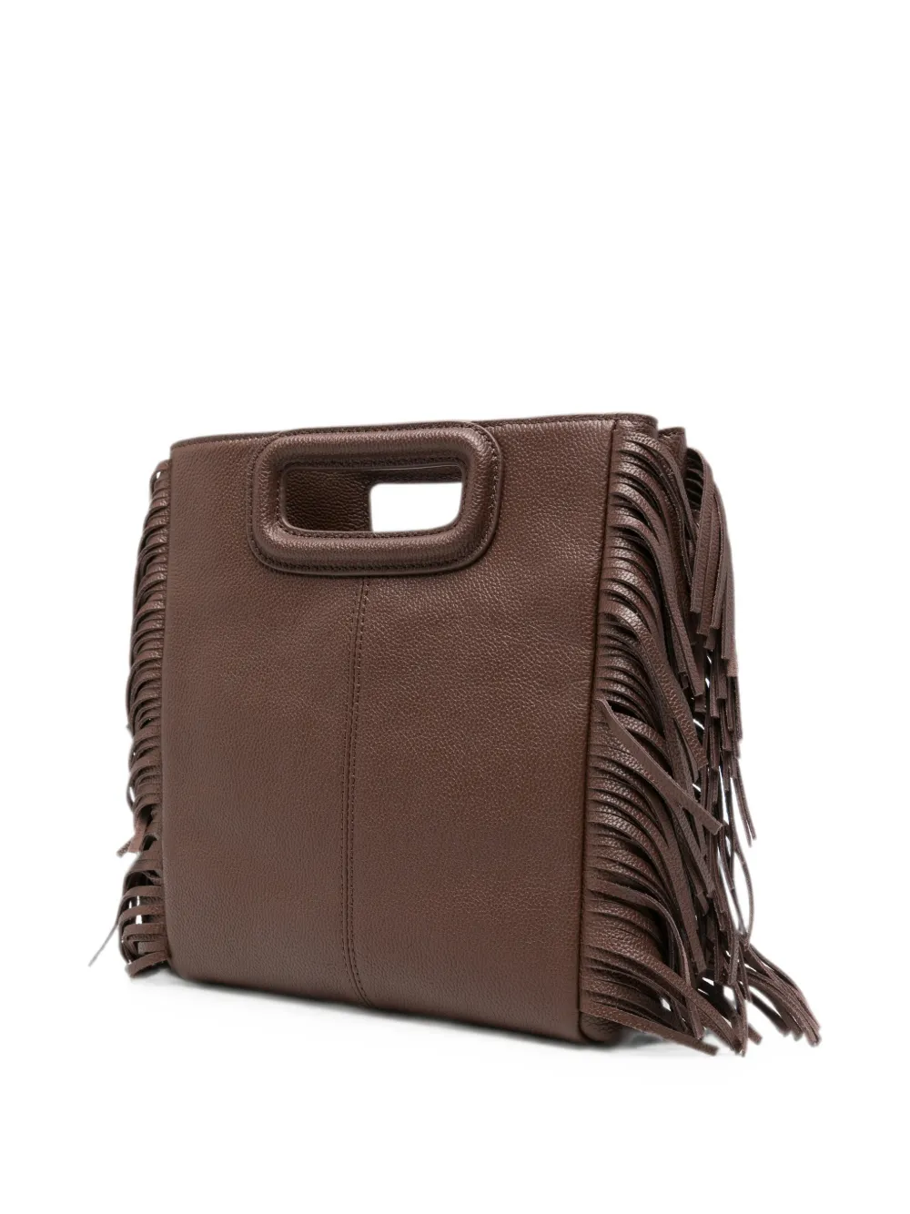 Maje Leren shopper Bruin