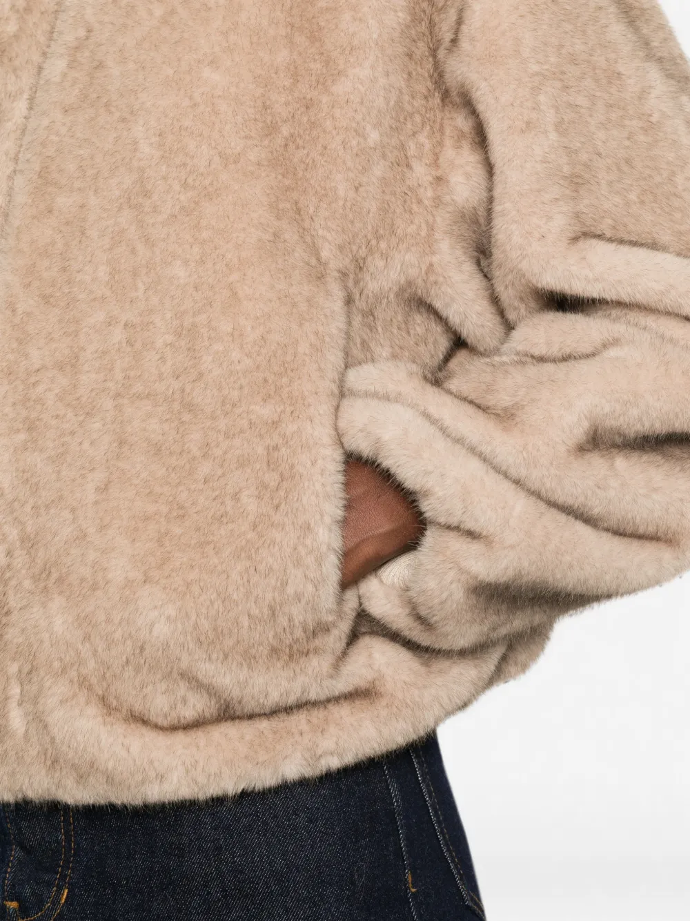 Maje Jas met sjaalkraag Beige