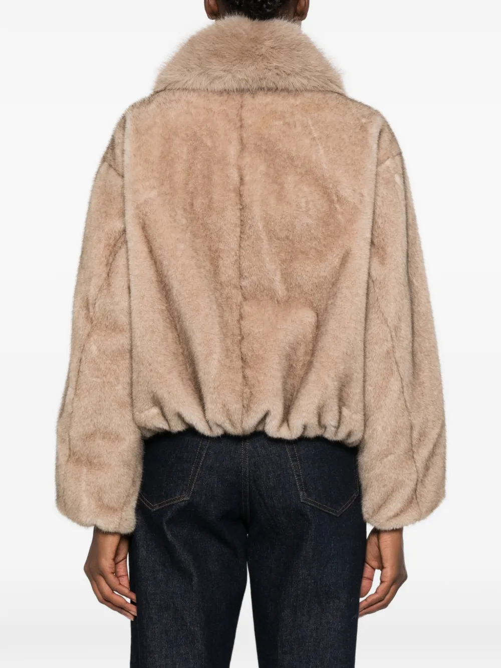 Maje Jas met sjaalkraag Beige