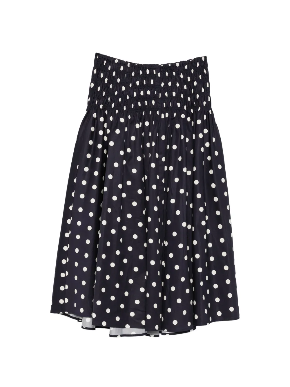 Maje polka-dot smocked-waist midi skirt - Blu