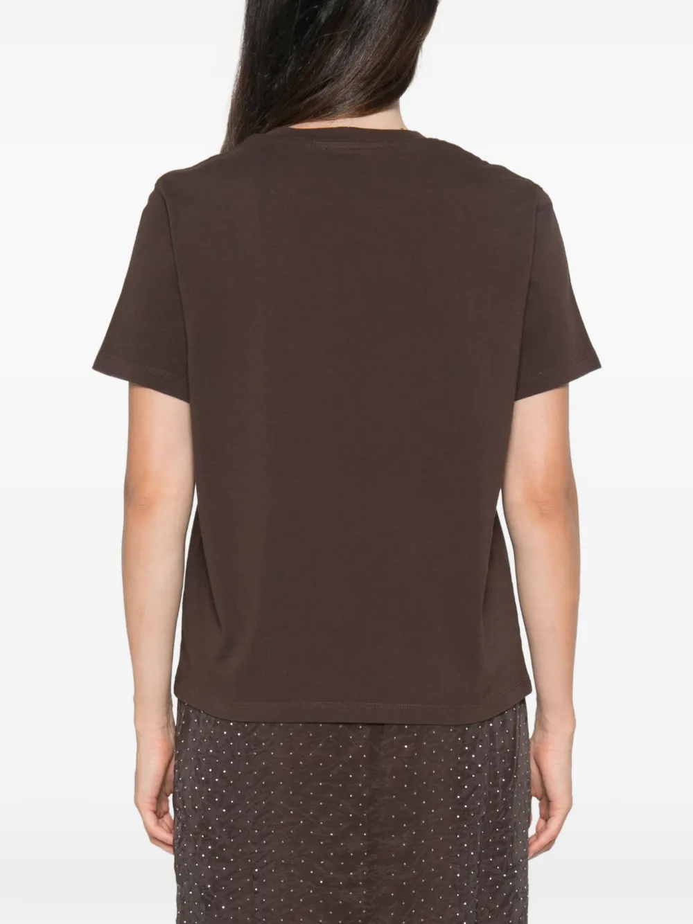 Maje T-shirt met geborduurd logo Bruin