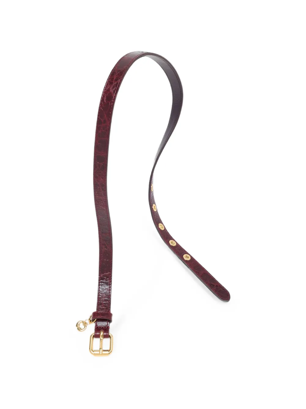 Maje slim leather belt with eyelets Rood