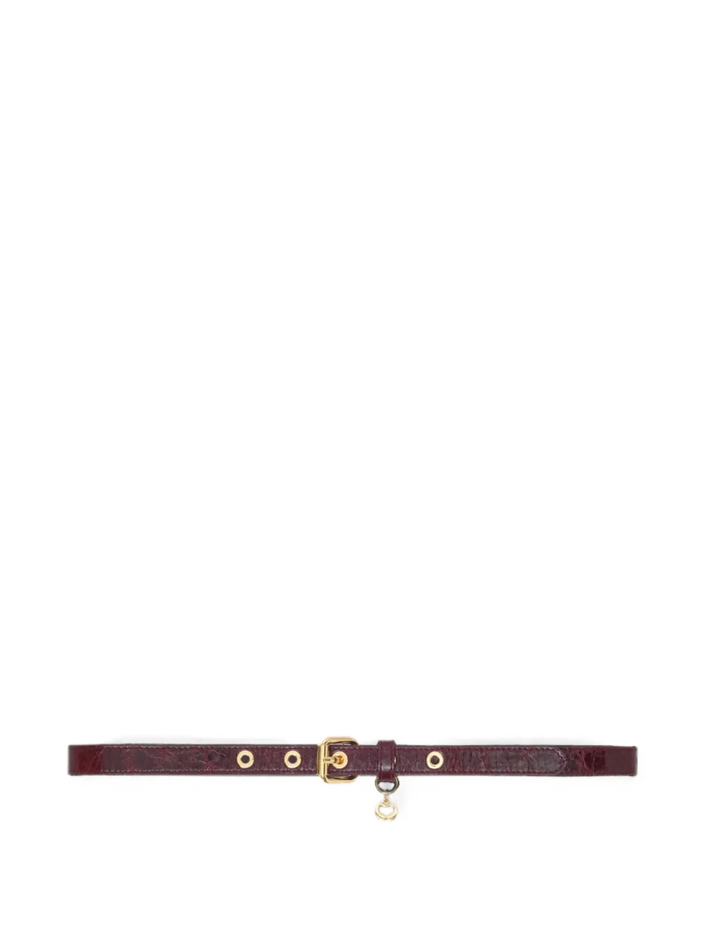 Maje slim leather belt with eyelets - Rosso