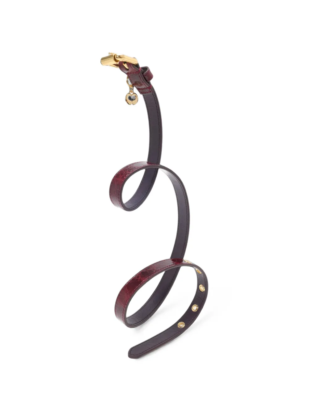 Maje slim leather belt with eyelets Rood