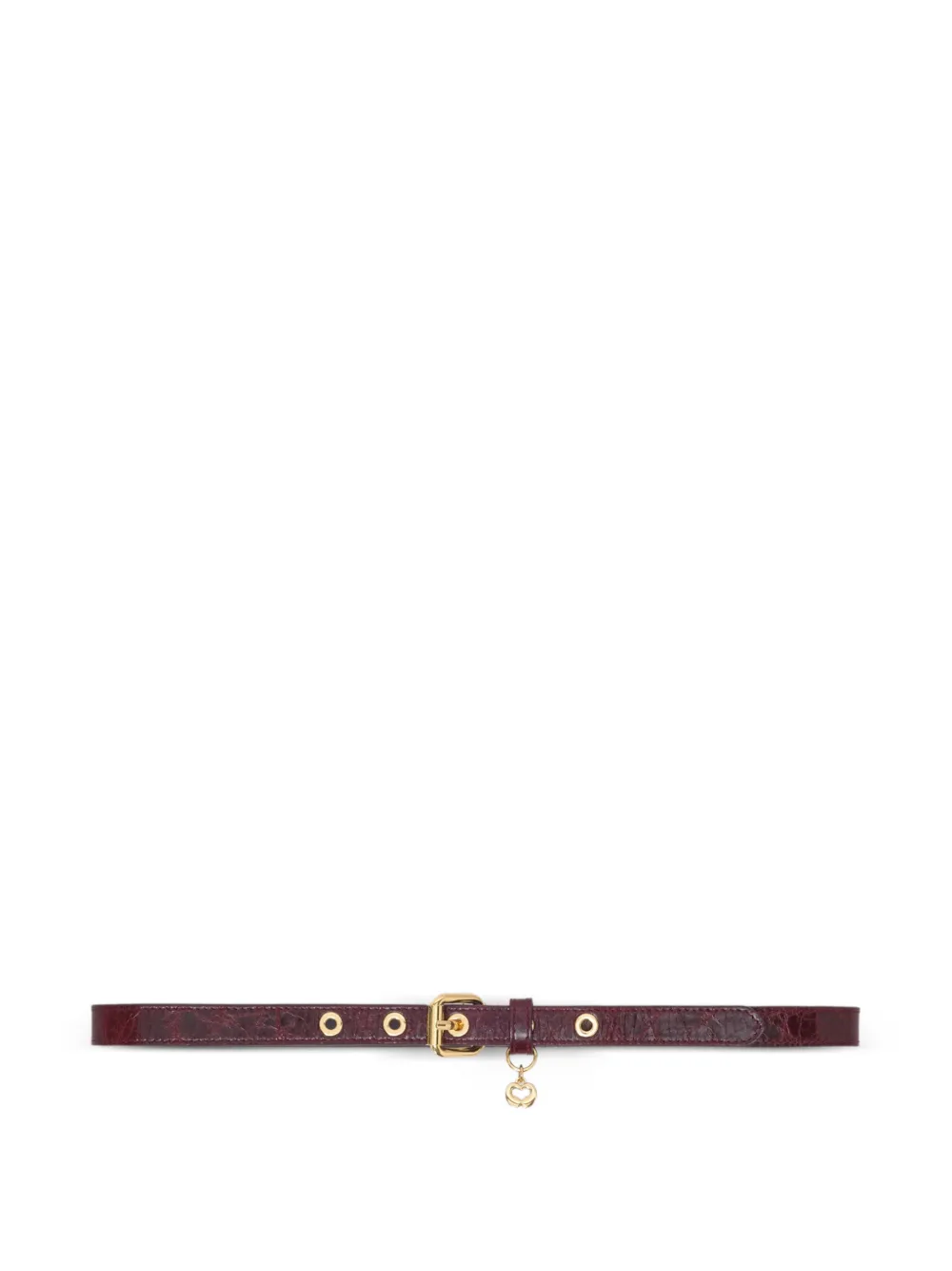 Maje slim leather belt with eyelets Rood