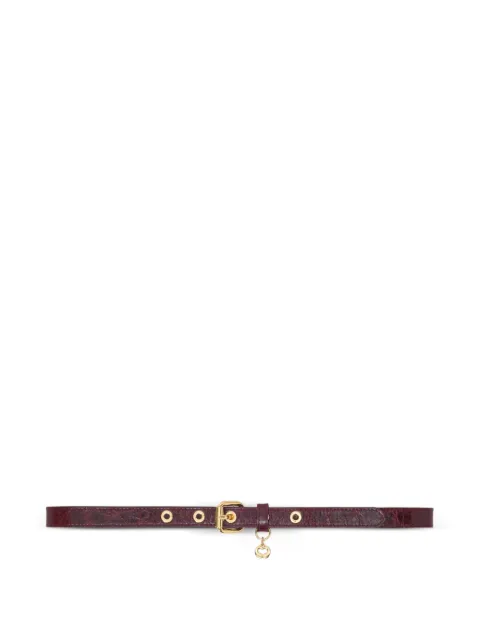 Maje slim leather belt with eyelets