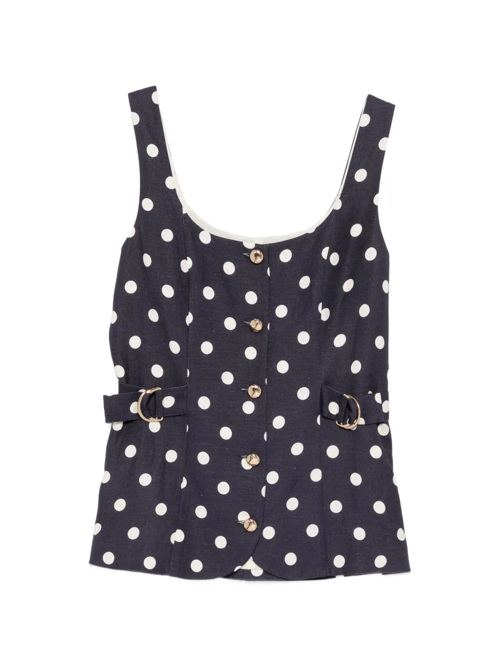 Maje polka-dot peplum top - Blau