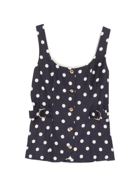 Maje polka-dot peplum top