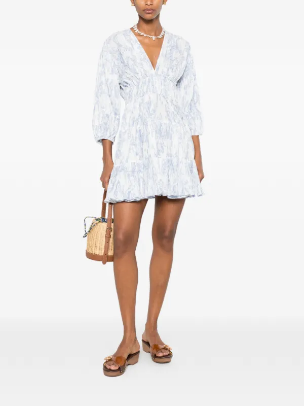 maje patterned pleated dress Patterned pleated dress Blue For Women