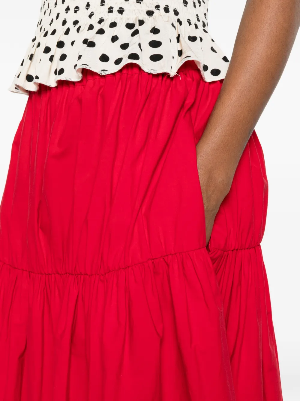 Maje Midi-rok met elastische taille Rood