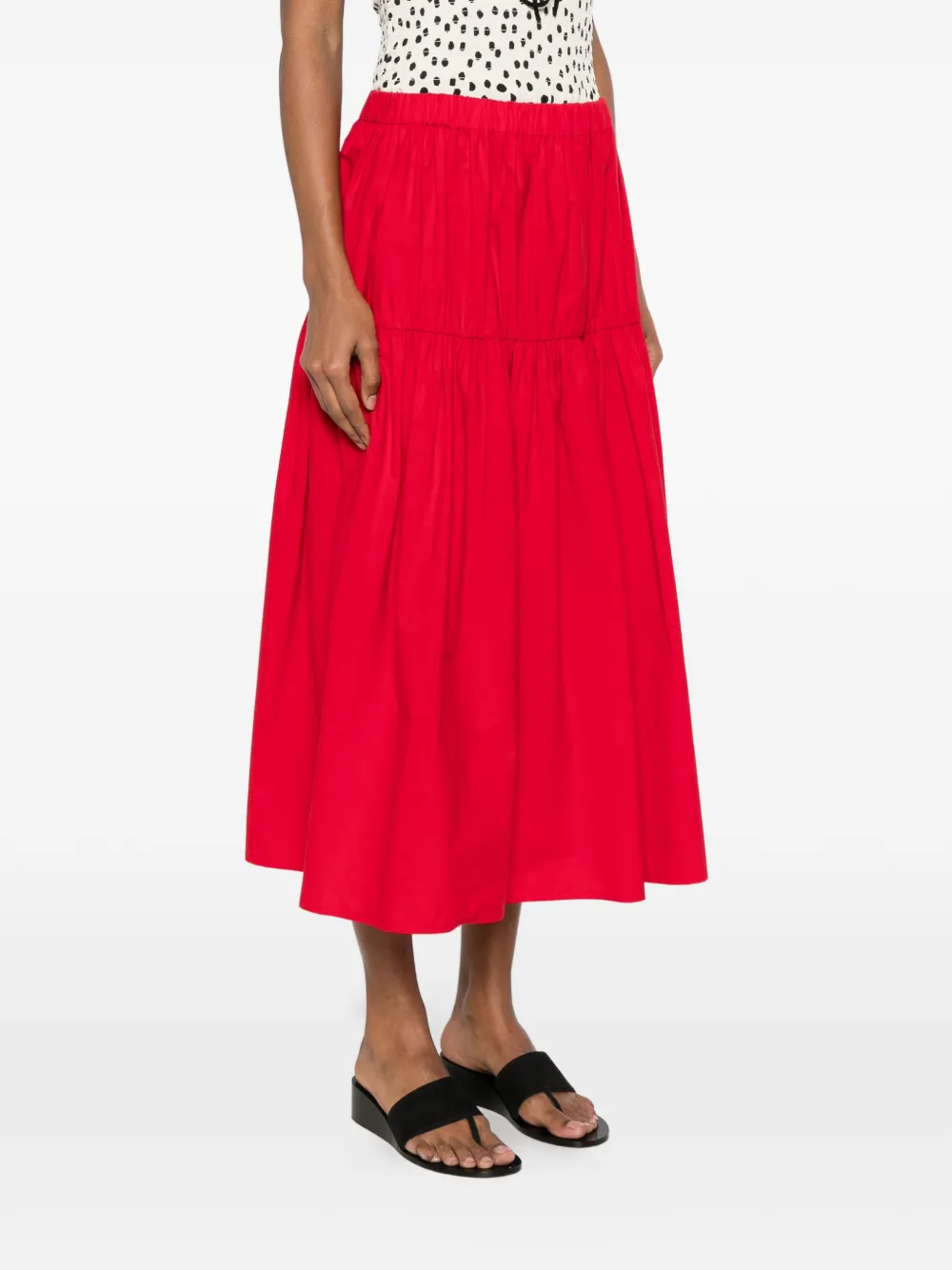 Maje Midi-rok met elastische taille Rood