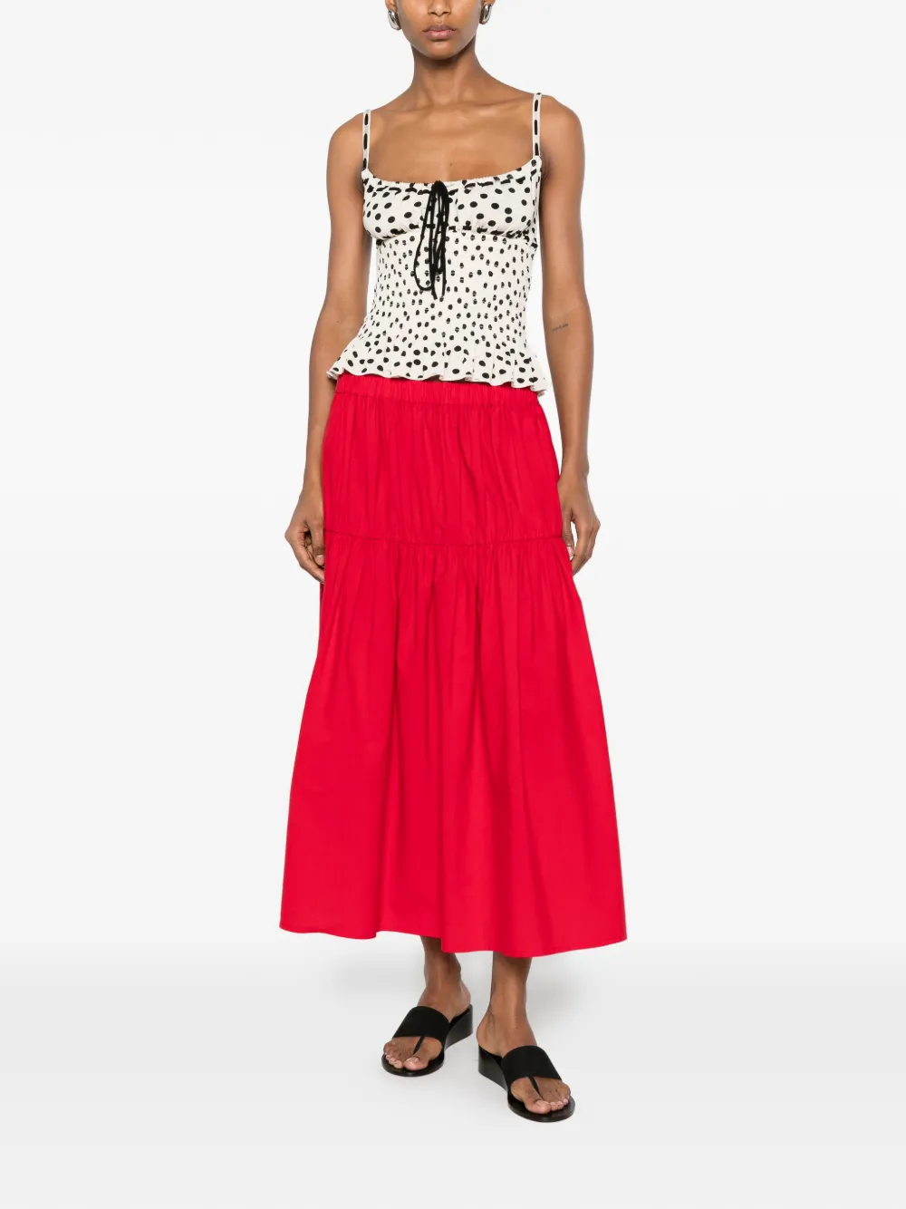Maje Midi-rok met elastische taille Rood