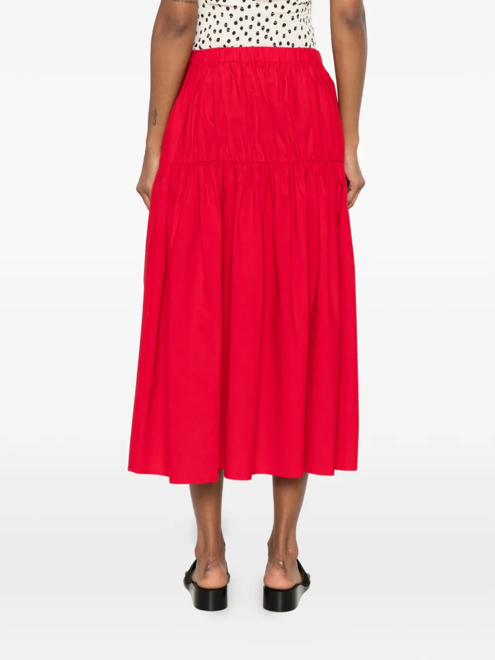 Maje Midi-rok met elastische taille Rood