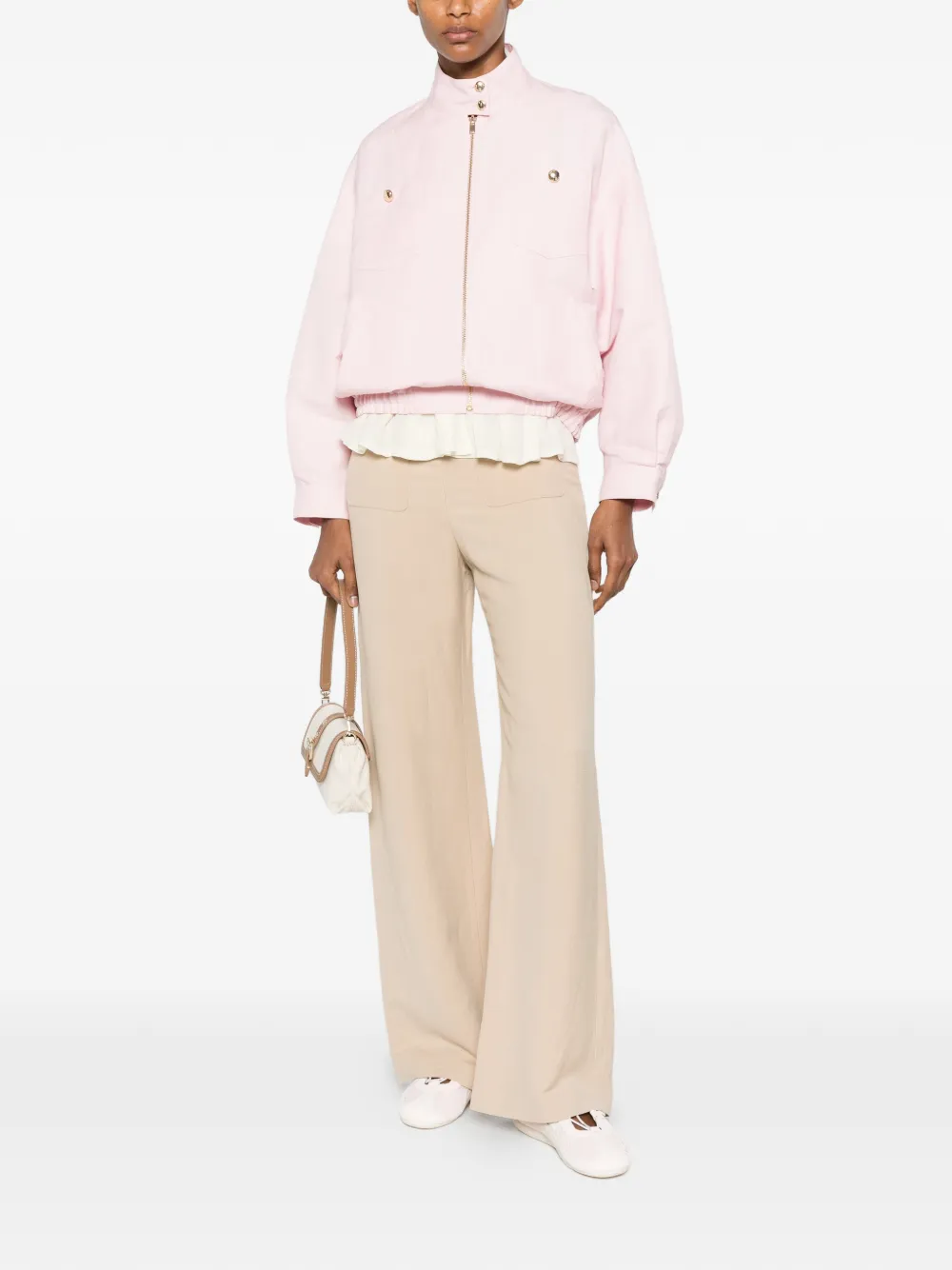 Maje Flared broek Beige