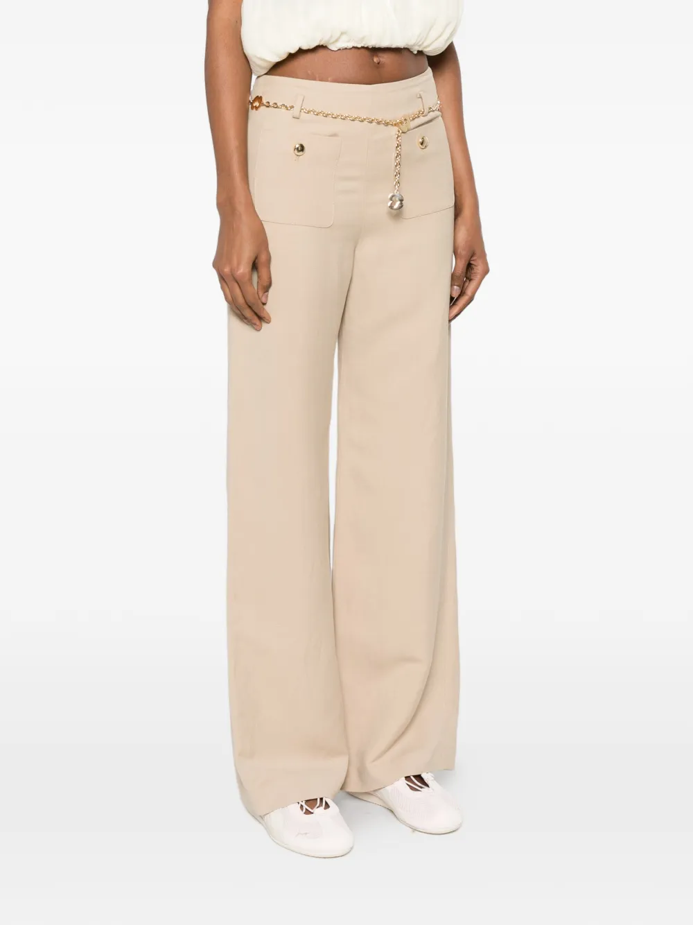 Maje Flared broek Beige