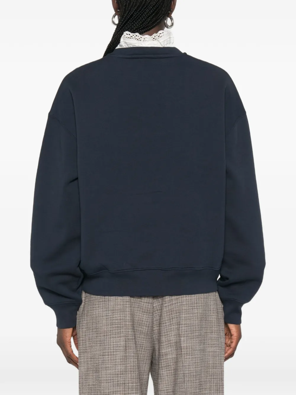 Maje Sweater met geborduurd logo Blauw