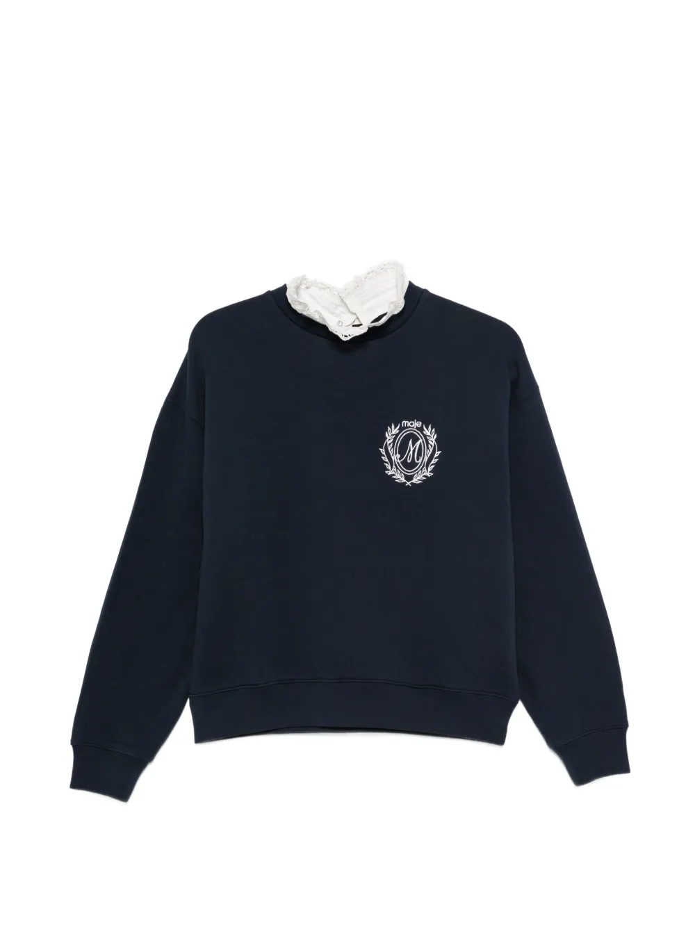 Maje Sweatshirt mit Logo-Stickerei - Blau