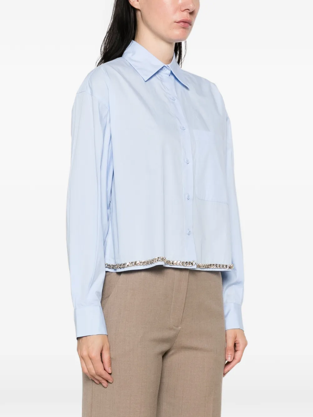 Maje Blouse met ketting afwerking Blauw