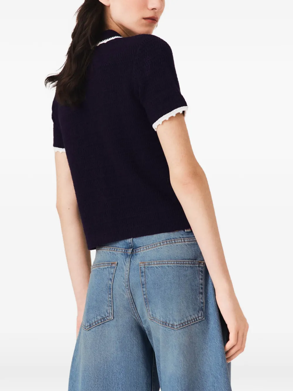 Maje overhemd met korte mouwen Blauw