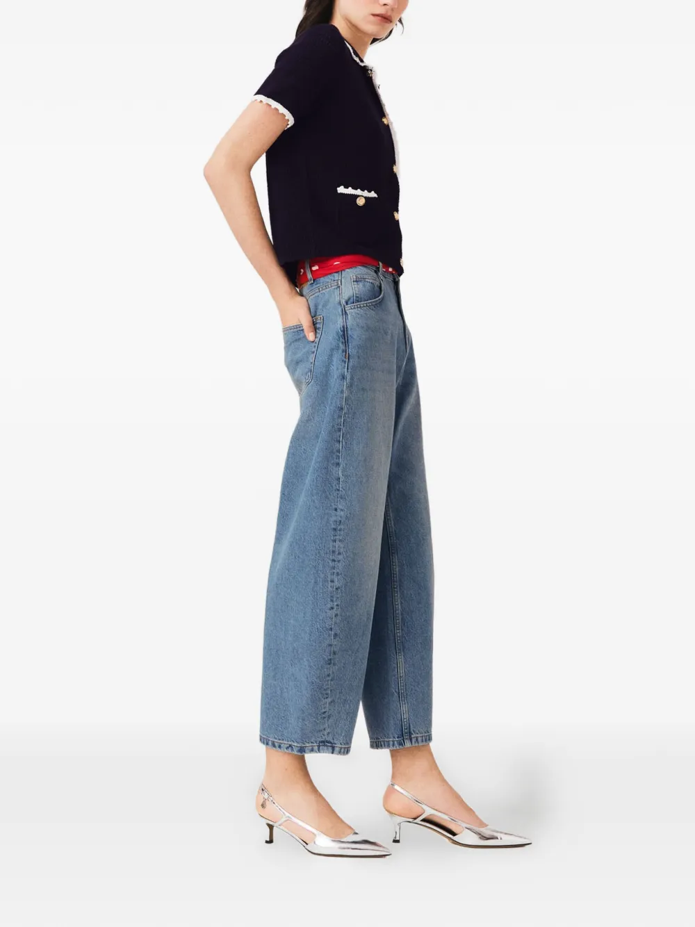 Maje overhemd met korte mouwen Blauw