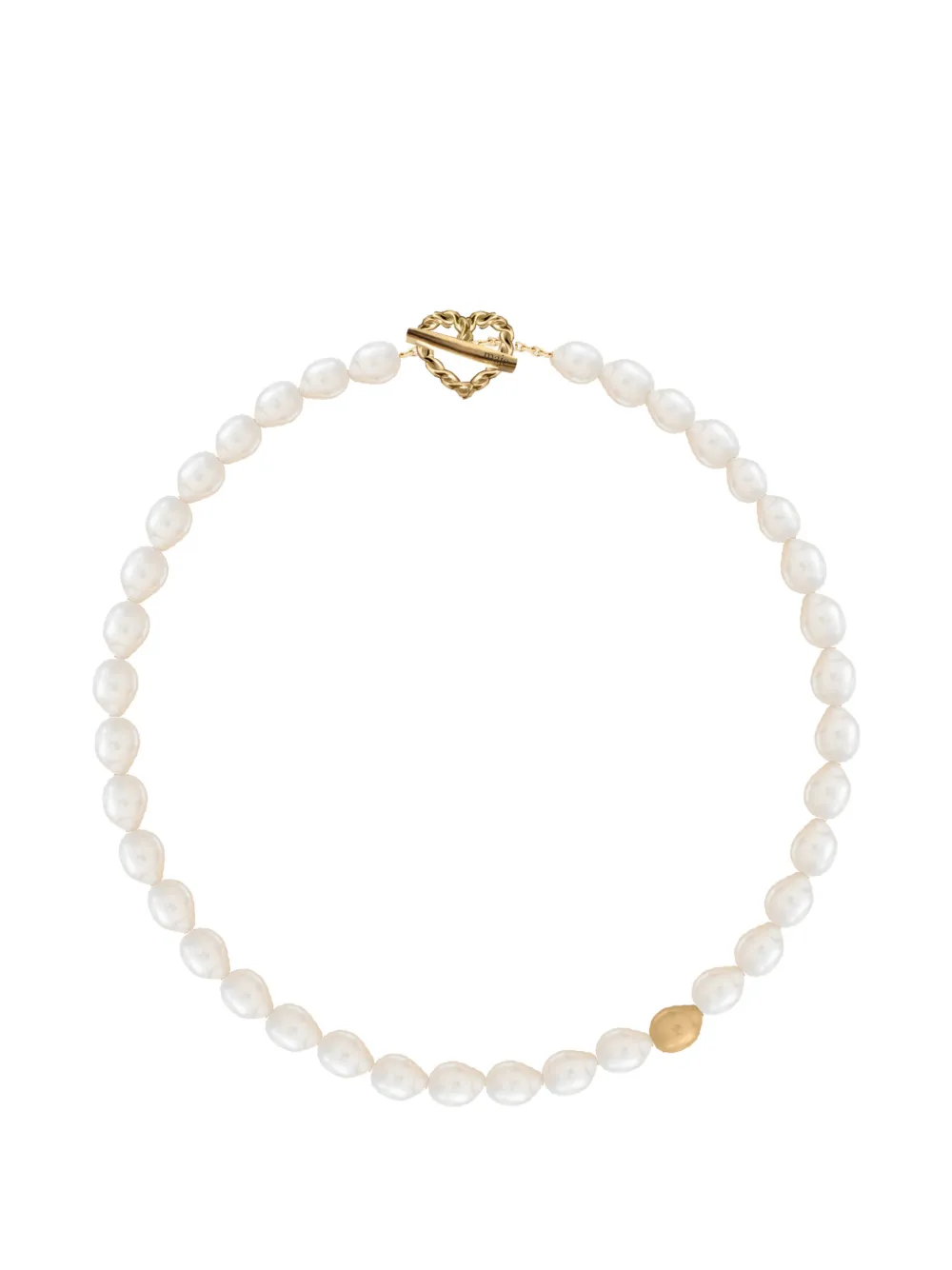 Maje heart-charm faux-pearl necklace - Oro