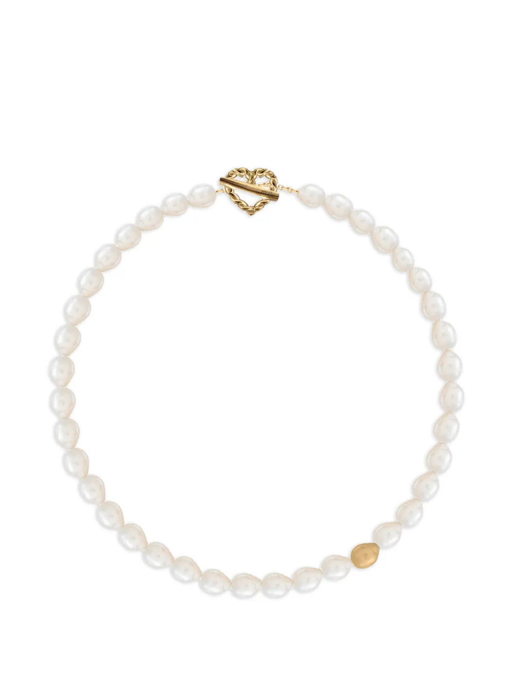 Maje heart-charm faux-pearl necklace - Oro