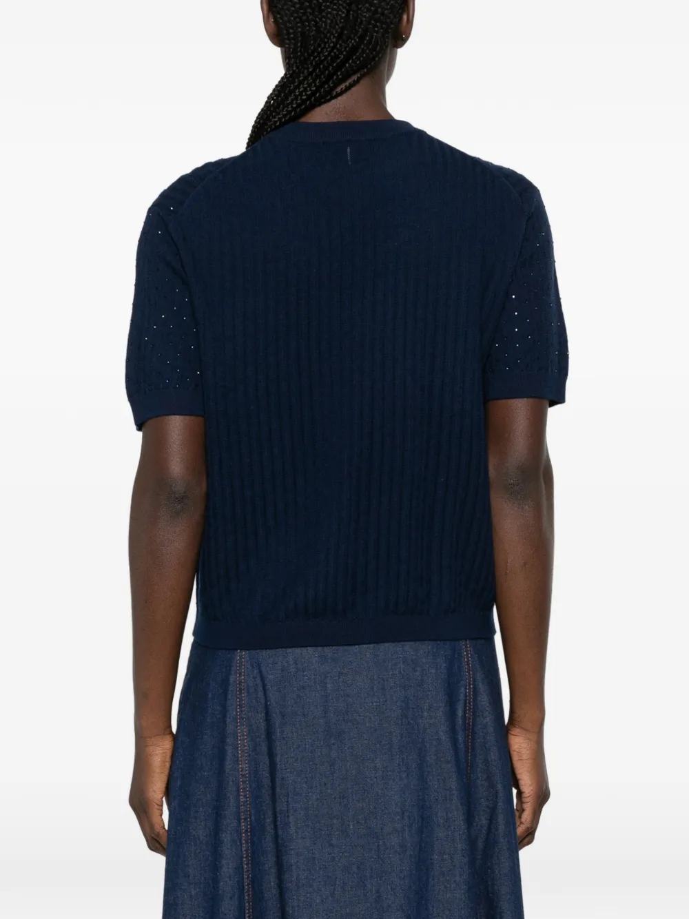 Maje T-shirt met ronde hals Blauw