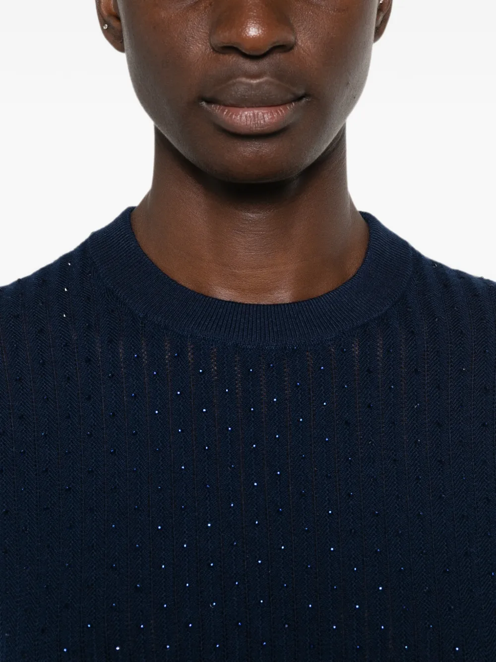Maje T-shirt met ronde hals Blauw