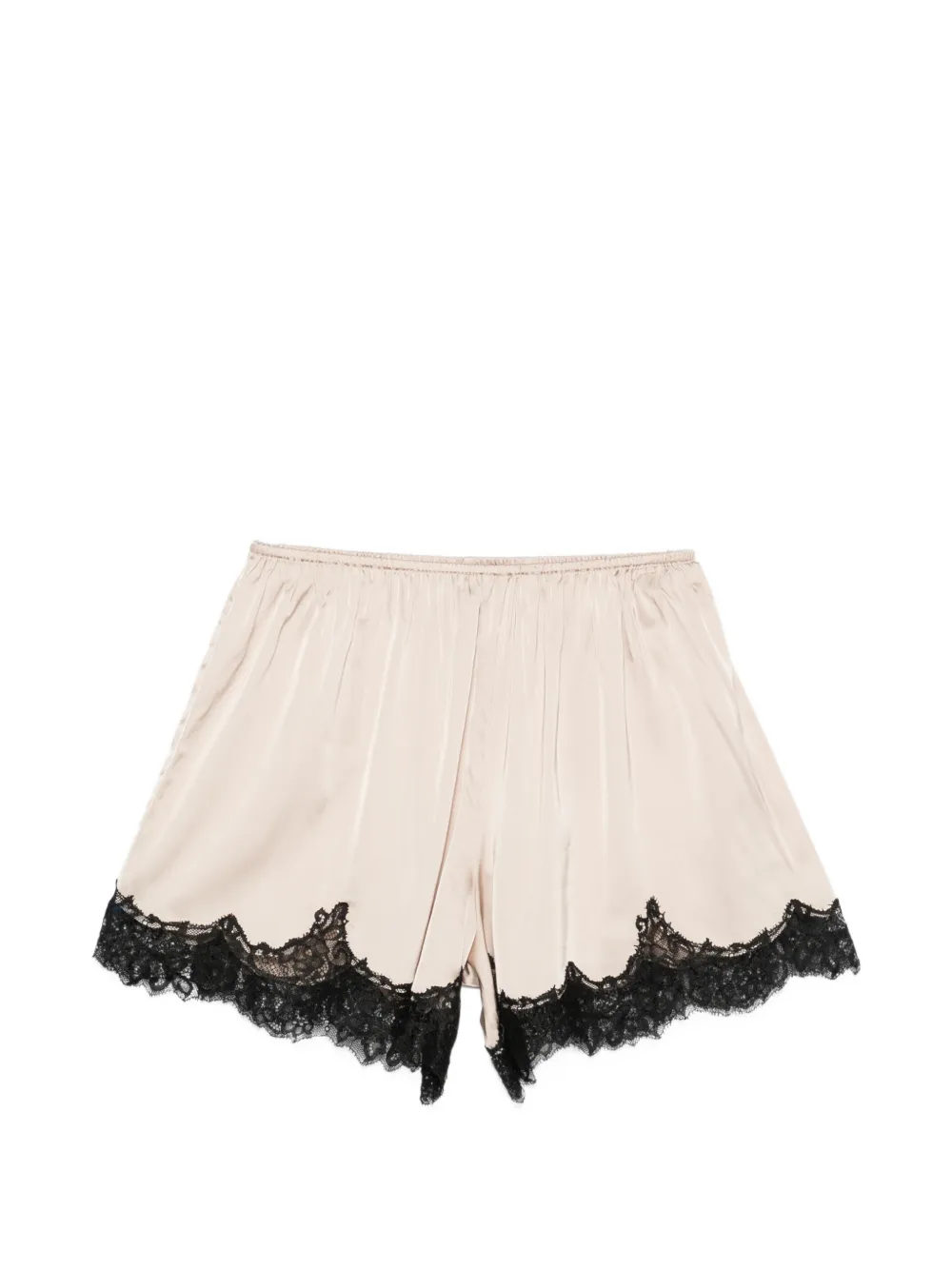 Maje lace-trim satin-finish shorts - Neutrals