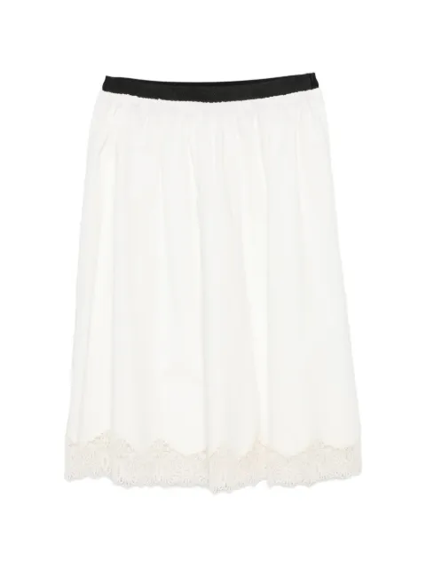 Maje lace-trim midi skirt