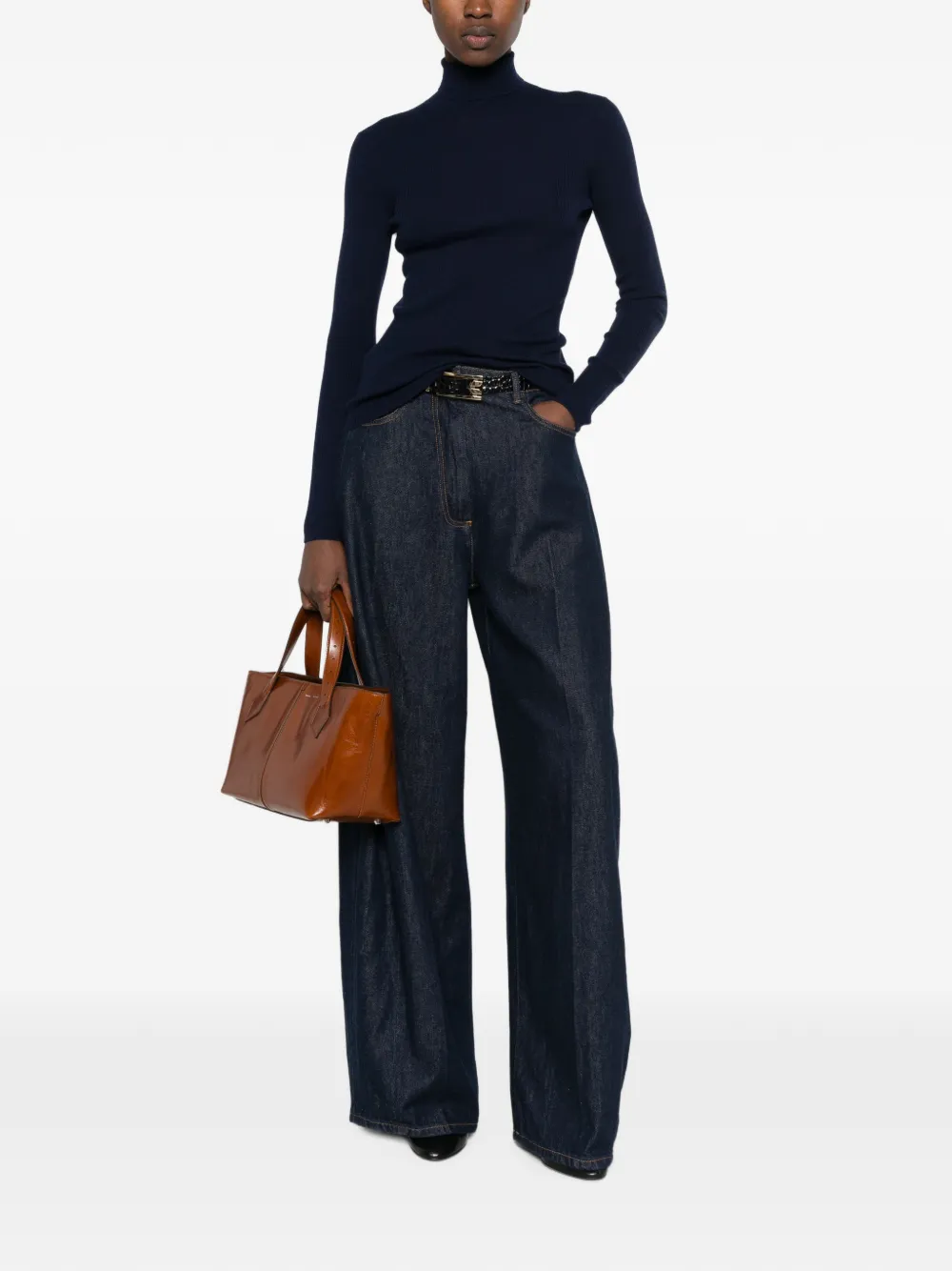 Maje Ribgebreide coltrui Blauw