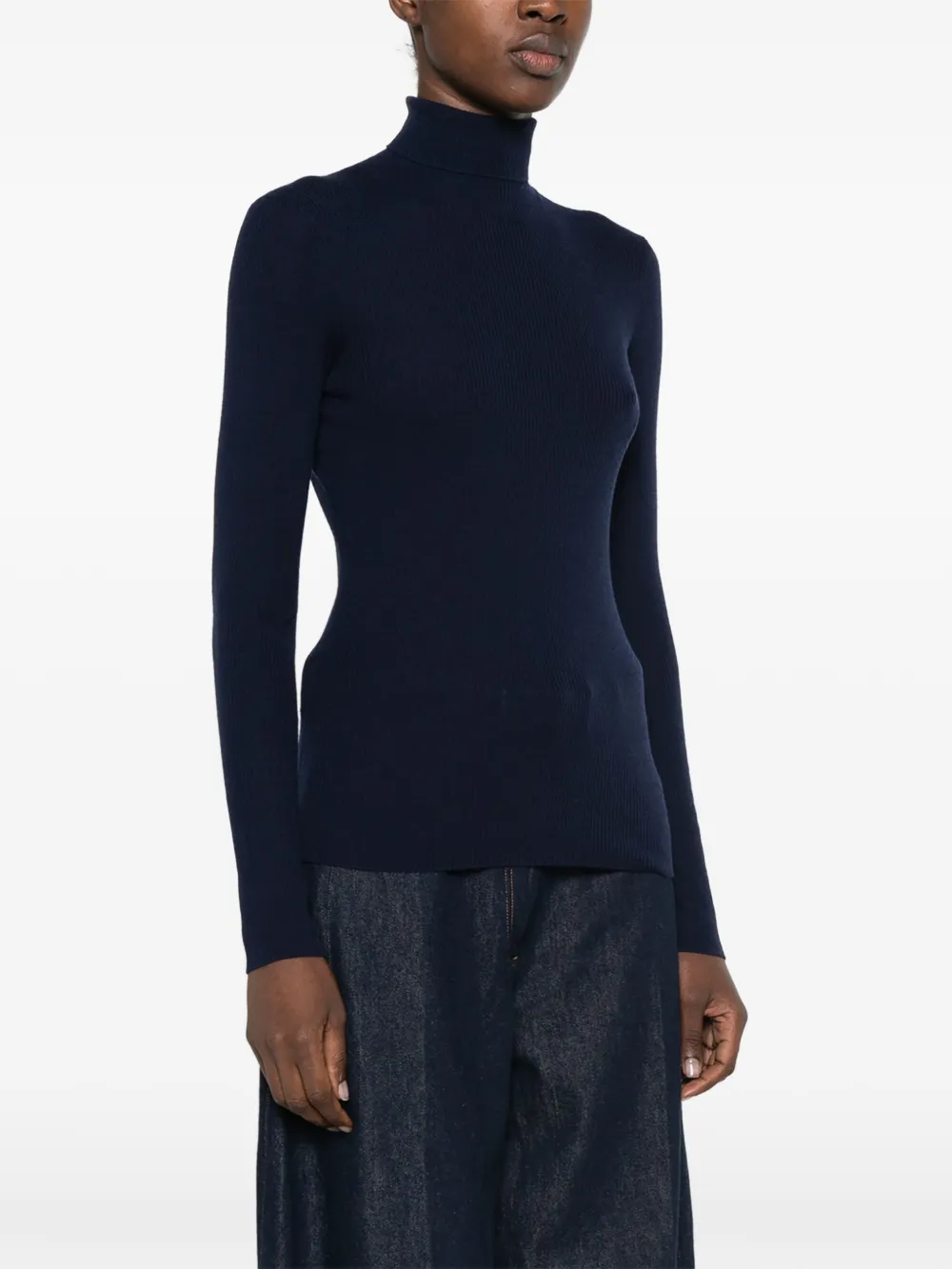 Maje Ribgebreide coltrui Blauw
