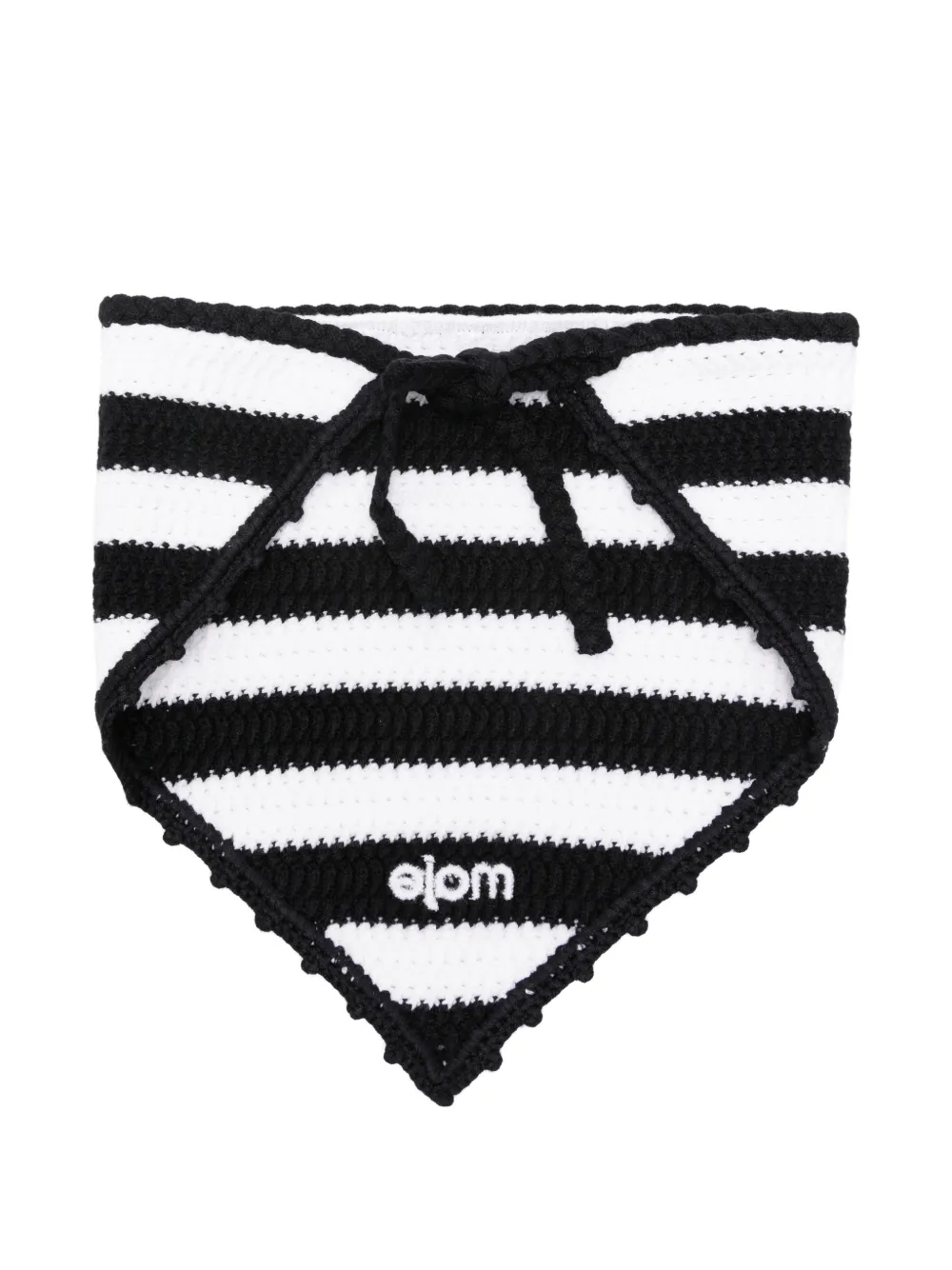 Maje Gehaakte gestreepte bandana Zwart
