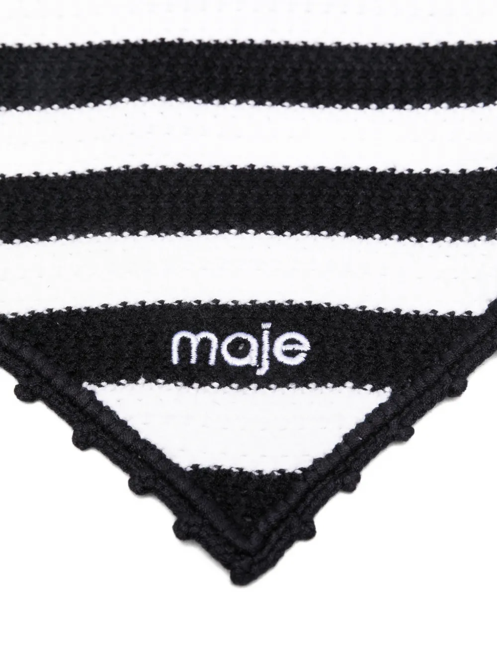 Maje Gehaakte gestreepte bandana Zwart