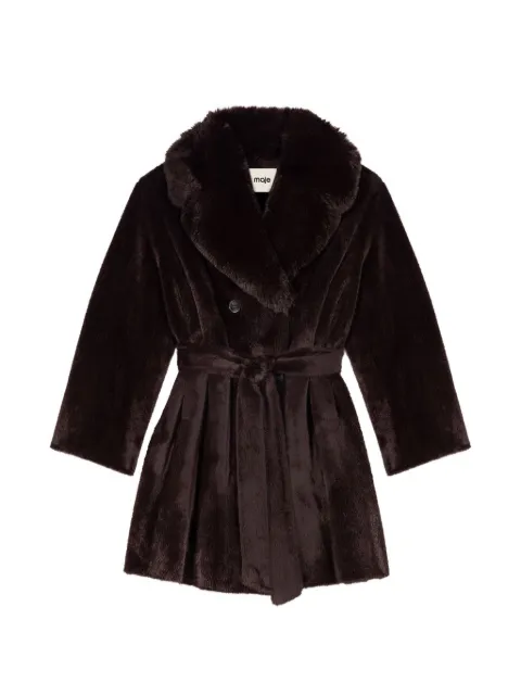 Maje belted shawl-collar coat