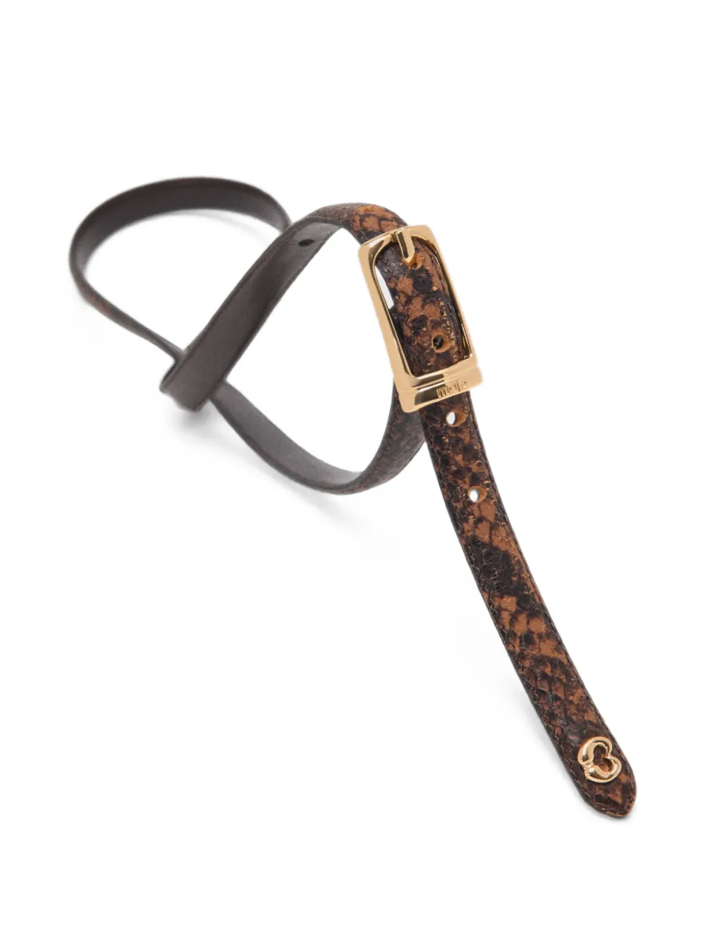 Maje Leren riem met reliëf Bruin