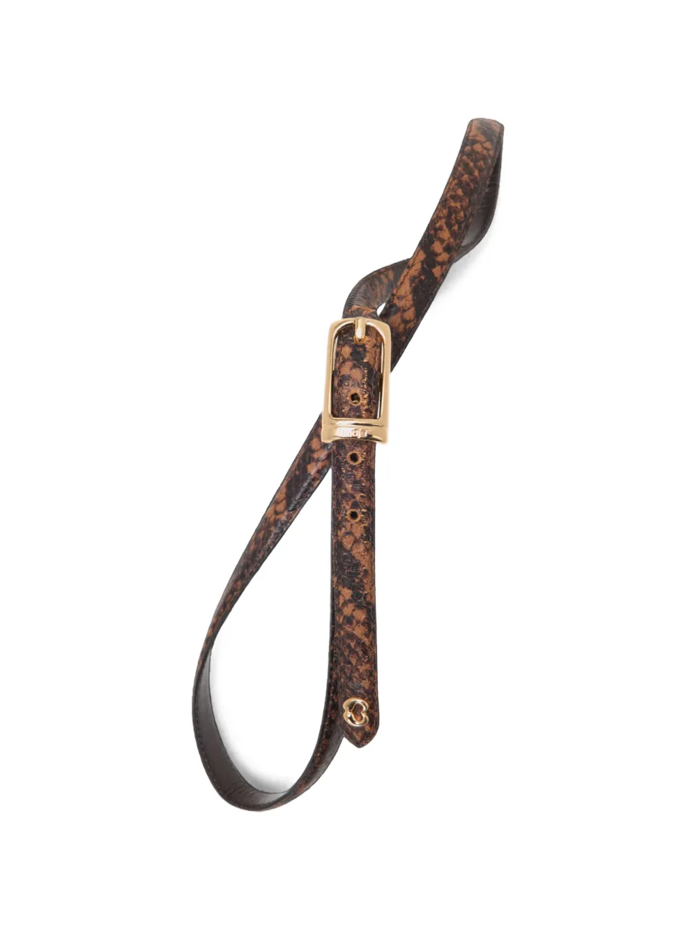 Maje Leren riem met reliëf Bruin