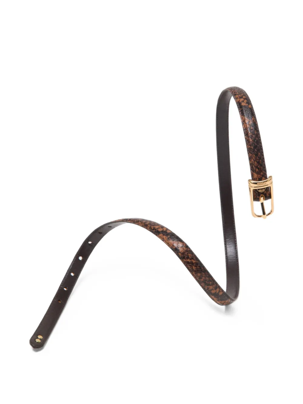 Maje Leren riem met reliëf Bruin